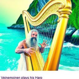 Vainamoinen Finnish demigod with his magic Harp